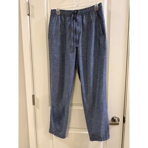 Lululemon Lab Men Blue Space Dye Tapered Jogger Pant Size M Recycled Linen Blend